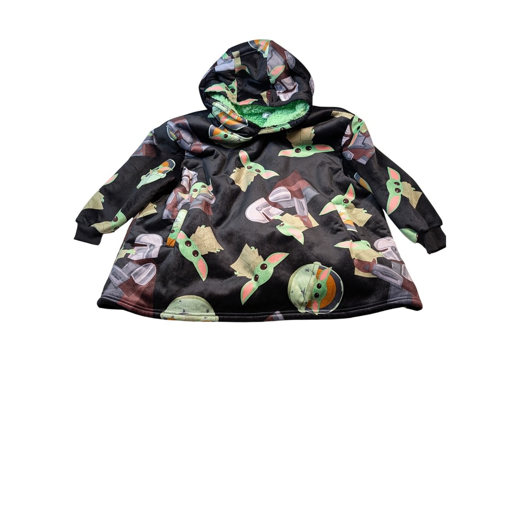 Star Wars Unisex Grogu The Child Wearable Blanket Hoodie OSFM Black Green